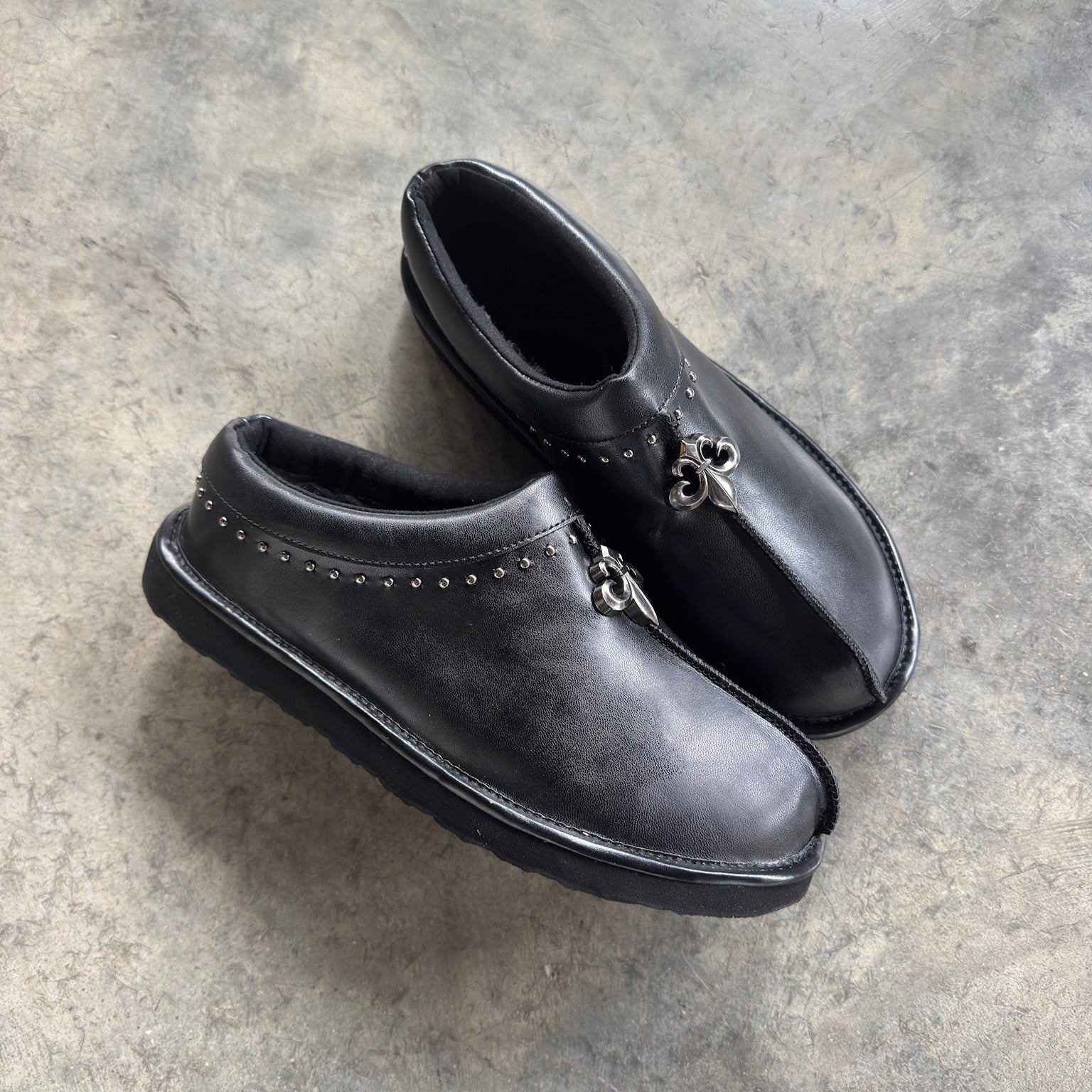 Chrome Fleur Mules - SALE ENDS TODAY